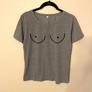 Grey boobs tee